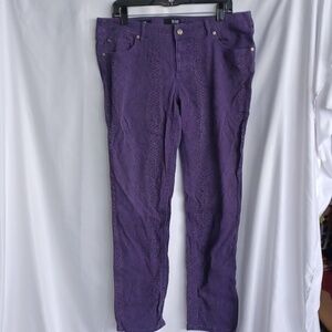 NWT a.n.a Women Low Rise Premium Skinny Animal Print Purple Denim Jeans Sz 32/14